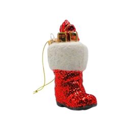 Dekohelden24 Lauscha Lauscha Christmas Tree Decoration Bauble Glass Ornament Santa Boots Glass Decoration Santa Boots in Red 5 x 2 x 9 cm