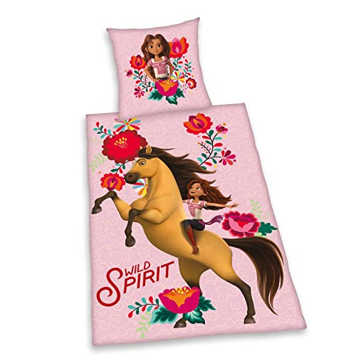 Herding Bedding Set Spirit, Pillowcase 80 x 80 cm, Duvet cover 135 x 200 cm, With Button Placket, Cotton