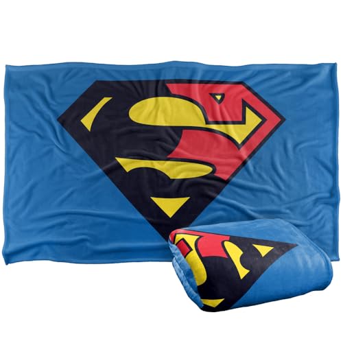 LOGOVISION Superman Shield 1993 Black Red Silky Touch Super Soft Throw Blanket 91 x 147 Cm