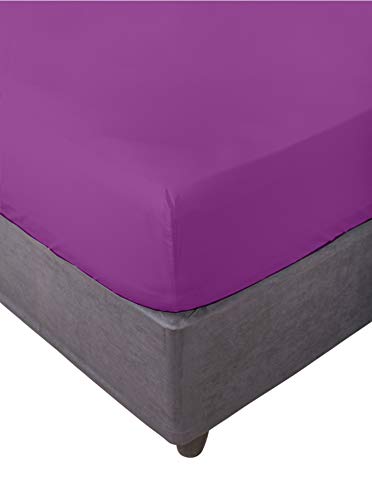 Miracle Home. Fitted Sheet made from 100% brushed microfiber, elastic fitted sheet with anti-pilling effect. 180x200. Bed 180. Violet