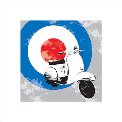 Pyramid International Scooter Art Print, Paper, Multi-Colour, 40 x 40 x 1.3 cm