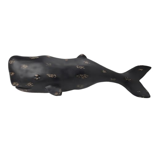 Guichifun Whale Wall Sculptures Home Decor - Resin Black Wall Hanging Art Distressed Finish Farmhouse Ocean Whale Figurine Easy to Hang for Living Room Office Housewarming Gift??? 27.8 x 7.6 x 5.5 Inch