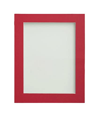 Frame Company Watson Rustic Picture Photo Frame fitted with Perspex, 20x16 inch with Red Mount for image size A3