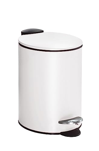 Kleine Wolke 8419100858 Metal Cosmetic Bin Silence, White, 3L Capacity, 17 cm x 23.6 cm