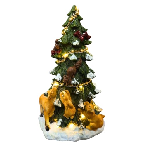 Christmas Tree Figure Prelit 27cm Battery Operated Table Top Xmas Dรฉcor