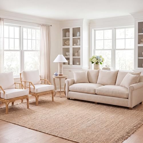Safavieh Natural Fibre Indoor Hand Made Rectangle Area Rug, Natural Fibre Collection, NF467, in Natural, 244 X 305 cm for Living Room, Bedroom or Any Indoor Space