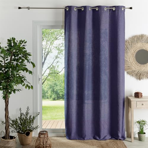 HomeMaison.com Furniture Curtain - Plain Curtain - Blackout Curtain - Indigo Curtain 140 x 260 cm Blue