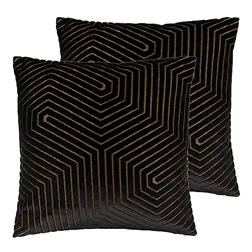 Paoletti Evoke Cut Velvet Polyester Filled Cushion - Twin Pack