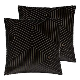 Paoletti Evoke Cut Velvet Polyester Filled Cushion - Twin Pack