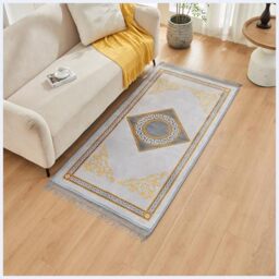GC GAVENO CAVAILIA Runner Rugs Living Room - Greek Key Area Rugs Large For Bedroom Indoor Hallway, Office - Water Absorbent Washable Floor Mat Polyester Fluffy Non Slip Rug, 190x270Cm, Grey