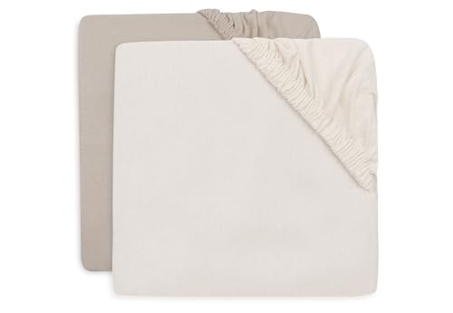 Jollein Jersey Fitted Sheet - For Junior Bed - Milky Coffee/Ivory - 2-Pack - 70/75x140/150cm