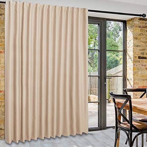 DWCN Patio Sliding Door Curtain - Extra Wide Glass Door Panel for Room Divider, Blackout Thermal With Loop Back and Rod Pocket for Bedroom, 100 x 84 Inch Approx