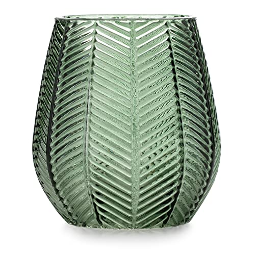 AmeliaHome Vitoria Vase 12 x 13.5 cm Decorative Glass Table Vase Bottle Green