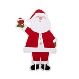 Neviti Let It Snow Father Christmas Glass Decoration, Multi-Colour, Pack of 10