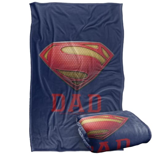 "LOGOVISION Superman Man of Steel Logo Dad Silky Touch Super Soft Throw Blanket 36""x58"""