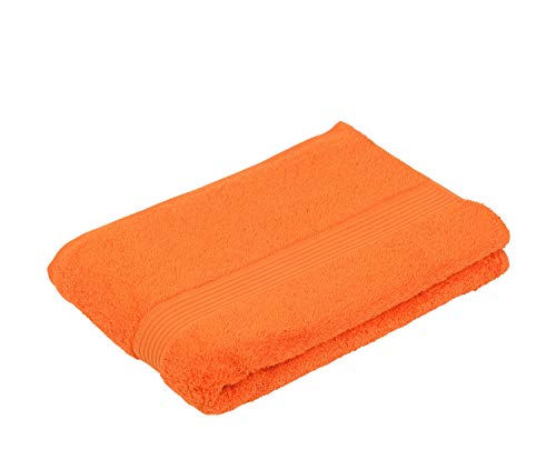 G??zze - Set of 2 New York Bath Towels, Luxuriously Soft and Absorbent, 100% Cotton, 100 x 150 cm - Orange