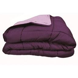 Poyet Motte Calgary Polyester Duvet, Plum/Violet, polyester, Prune/Parme, 220x160x1 cm