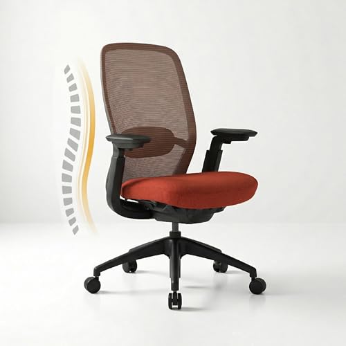 COLAMY Ergonomic Office Chair with Adaptive Recline & Tilt Lock, Mesh Desk Chair with 4D Armrests, Adjustable Lumbar Support & Headrest, Saddle Seat Cushion, Heavy Duty 136kg Executive Computer Chair
