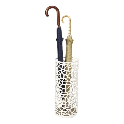 YAMAZAKI 6321 NEST Umbrella Stand Round, white, Steel, Minimalist, 19 x 19 x 46.5 cm