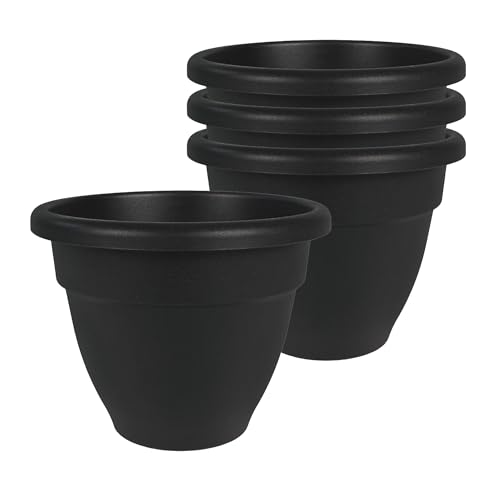 "The HC Companies planters, Black, 6"" (Pack of 4)"