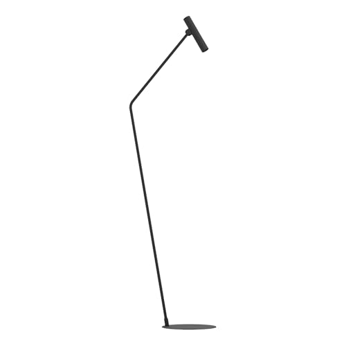 Eglo LED Floor lamp Almudaina, Standing Light with Adjustable spot, Minimalist Living Room Lighting, Corner floorlamp Made of Black Metal, Warm White, 157 cm