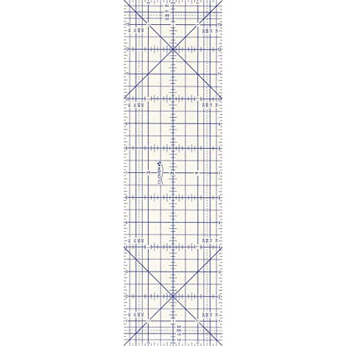 "Clover Square Hot Ruler, Heat Resistant Quilting Ruler for Dry & Steam Iron, Hemming, Curtains, Blankets, 4 x 14"" 101.6 x 355.6mm, White"