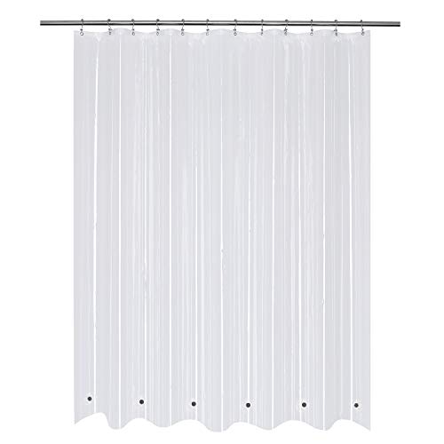 Mrs Awesome 70x70 Shower Curtain Liner with 6 Magnets PEVA 8G Thick & Heavy Duty Plastic Shower Curtain for Bathroom, Waterproof,70 x 70 inches, Clear