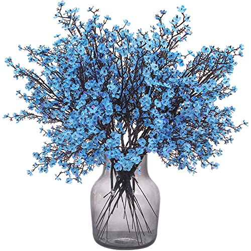 N / A 6 pcs Baby Breath Gypsophila Artificial Flowers Bouquets Fake Real Touch Flowers for Wedding Party Decoration DIY Home Decor 19.7' Blue