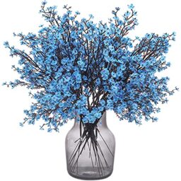N / A 6 pcs Baby Breath Gypsophila Artificial Flowers Bouquets Fake Real Touch Flowers for Wedding Party Decoration DIY Home Decor 19.7' Blue