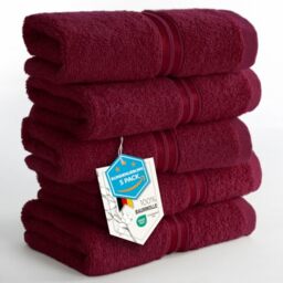 Hammetex Guest Towels Set of 5 30 x 50 cm 100% Cotton Terry Cloth