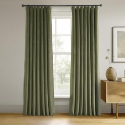 HPD Half Price Drapes Signature Velvet Thermal Blackout Curtains for Living Room 120 Inch Long (1 Panel) Rod Pocket Insulated Blackout Curtains for Bedroom Window Curtains, 50W x 120L, Hunter Green