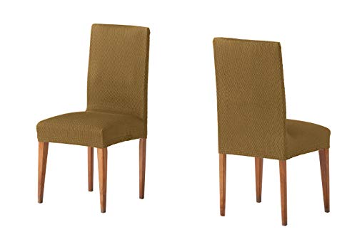 Martina Home Pack of Chair Covers with Backrest, Fabric, Beige, 24 x 30 x 6 cm, Pack of 2