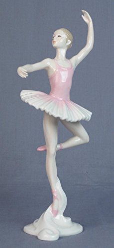 US 10.5 Inch Porcelain Figurine Ballerina Confidence In L Air Pink Tutu