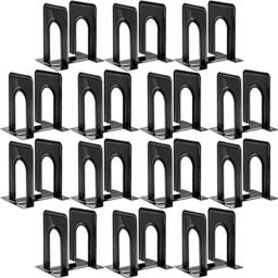 Bookends, 28pcs Metal Bookends, Black Book Ends Holder, Book Ends, Book Ends for Shelves, Book Ends for Heavy Books Nonskid Book Holder Book Ends to Hold Books Heavy Duty for Shelves Office Home