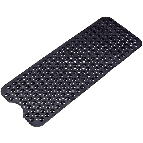 Armo® Transparent Anti Slip Shower Bath Mat Strong Mould & Mildew Bathroom Mat PVC Mat Washable Bath Mat 70CM x 38CM (Black)