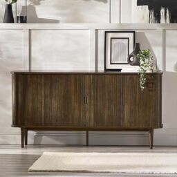 Julian Bowen Arya Sideboard with Sliding Door, Brown - H80 x W160 x D40cm