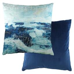 furn. Evans Lichfield Landscape Polyester Filled Cushion, Polyester, Viscose, Cotton, Royal