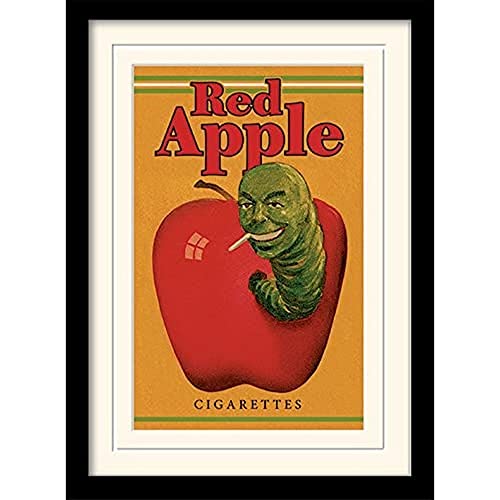 Pulp Fiction 30 x 40 cm Red Apple Cigarettes Mounted and Framed Print