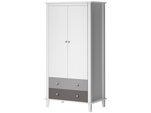 LS MH Poppy wardrobe with 2 Doors and 2 drawers in Grey, 55x89x180cm (DxWxH)