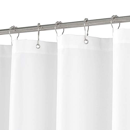"N&Y Home RV Shower Curtain with Magnets, Washable Fabric, Water Resistant, White Bathroom Curtains with Grommets, 36"" x 64"""