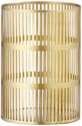 Homemania Decorative Metal Candle Holder, Silver Iron 12 x 12 x 16.5 cm