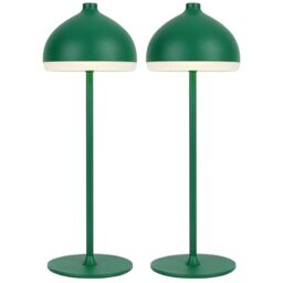 LuminexDesigns 2-Pack Cordless Table Lamp–5200 mAh Rechargeable LED Bedside & Bathroom Lamp with 3 Light Colours,Dimmable Touch Control,Portable Lamp for Living Room & Outdoor,Olive Green