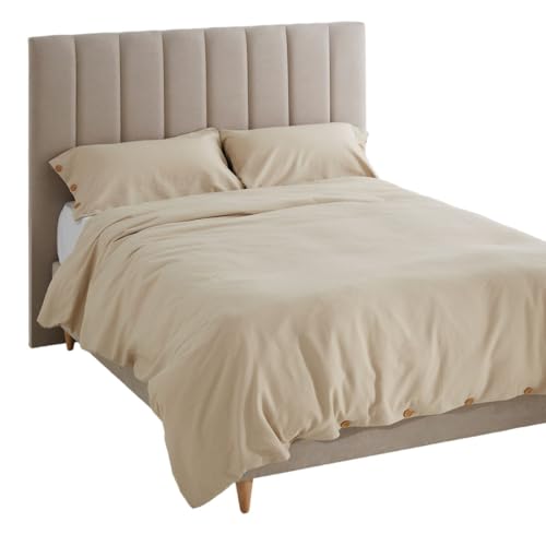 Alexandra House Living Swiss Duvet Cover Beige 220 x 220 cm