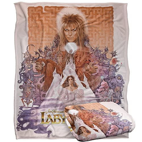 Labyrinth Maze Montage Poster Silky Touch Super Soft Throw Blanket 152 X 127 cm, White