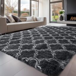 Sour Lemon 8x10 Area Rugs for Bedroom, Living Room Fluffy Rug, Large Area Rug Shag Shaggy Carpet Soft Plush Furry Bedside Rugs, Machine Washable Area Rugs for Kids Girls Boys Home Decor Anti Slip