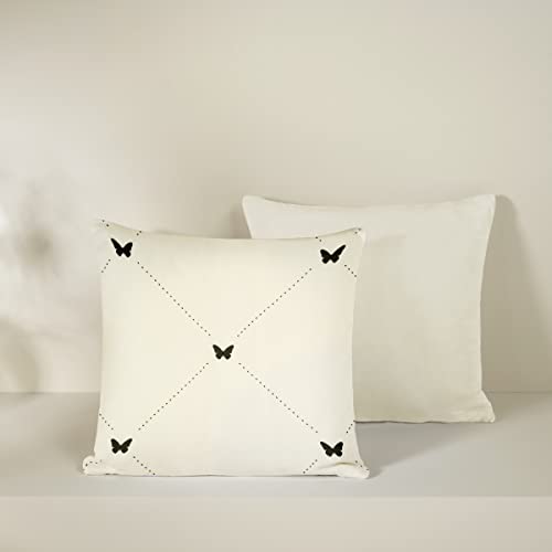 Set of 2 Decorative Printed Cushion Covers 100% Cotton Satin