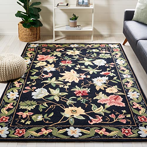 Safavieh Traditional Rug for Living Room, Dining Room, Bedroom - Chelsea Collection, Short Pile, in Black and Multicolor, 160 X 251 cm