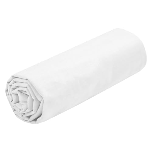Lovely Casa - Fitted sheet - Size 180 x 200 cm - Large 30 cm - 100% Oeko-Tex certified cotton - White - Eden model - Bed linen for home - Soft and comfortable for a cosy nest