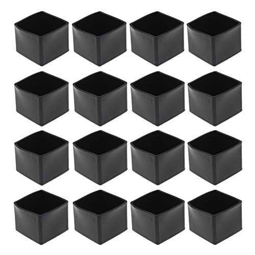 Rubber Chair Leg Caps Square Feet Hardwood Floor Protector Cover for Furniture Feet,Non Slip Chair Leg Pads Covers Glides to Protect Hardwood Floor Tile Laminate Carpet Floors from Scratches (1'')