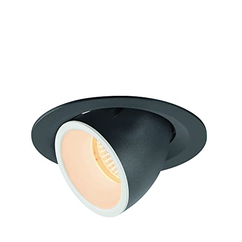 SLV Recessed Ceiling Light NUMINOS GIMBLE M/LED Spotlight, floodlight, Ceiling Light, recessed Light, Indoor Lighting / 2700K 17.5W 1600lm Black 20 Degrees